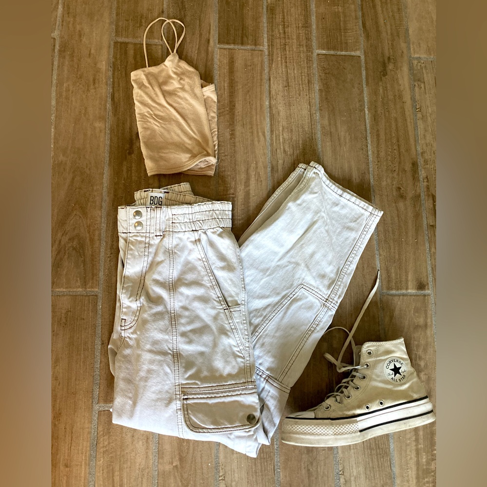Urban Outfitters UO BDG Blaine High-Waisted Skate Jean - Ivory